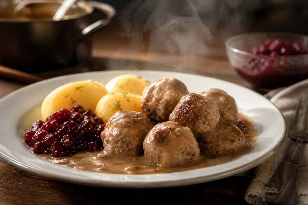 Lämmin arkiruoka lautasella